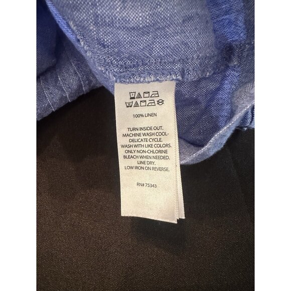 Sigrid Olsen Linen Blue Trapeze Dress Pockets Lagenlook Women’s Sz M Sleeveless - Picture 6 of 6